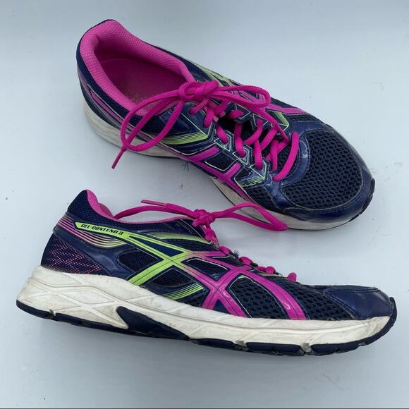 ASICS Gel Contend 3 Blue & Pink Running Shoes Sneakers Womens 8 Bright Colorful - Picture 1 of 9